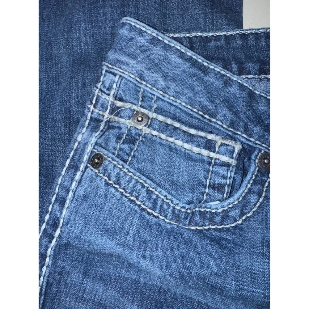 Cruel Denim Abby Straight Leg Jeans Medium Wash Contrast Stitch CB16954071 Sz 29 - Picture 3 of 4